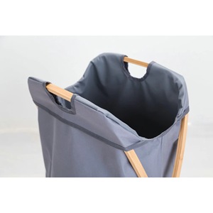 Cesto de Ropa Plegable Vertical de Bambú, Rectangular, Ahorra Espacio, Organizador de Almacenamiento para Ropa, Baño, Lavadero - Product Image 4