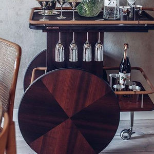 Moyi Nieuwste Ontwerp Aanpassen Vorm Houten Slave Voedsel Serveerwagen Ijzeren Metalen Frame Zwart Afgewerkt Drinkbaar Voedsel Serveren <span class=keywords><strong>Trolley</strong></span> - Product Image 3