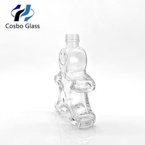 Bouteille en verre transparente personnalisable de 250 ml en forme de bonhomme en <span class=keywords><strong>pain</strong></span> <span class=keywords><strong>d</strong></span>'épices avec bouchon à vis pour boissons, vin et jus - Product Image 2