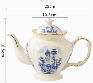 Vintage Gold Trim European British Afternoon Tea Coffee Cup Saucer & <b>Teapot</b> <b>Set</b> - Product Image 2