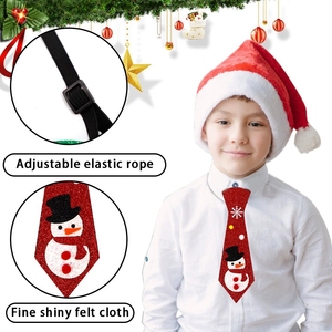 Clip di natale personaggio sulle cravatte di <span class=keywords><strong>feltro</strong></span> papillon con Glitter polvere d'oro Babbo Natale pupazzo di neve renna elfo disegni fasce elastiche - Product Image 2