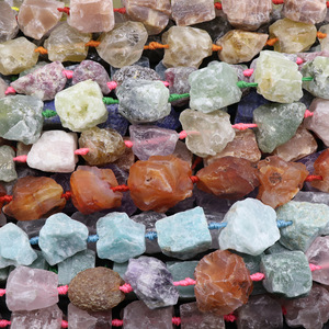 Cuentas de piedra natural de color ágata de cristal verde grande de 15-25mm, mineral crudo golpeado a mano, cuentas sueltas DIY de color Irregular - Product Image 4