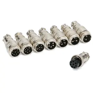 2PCS/set GX16 2/3/4/5/6/7/8/9 Pin Male & Female 16mm Circular Socket Plug Wire Panel Connector 2PCS = 1pcs Male + Female