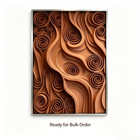 Sculpture abstraite minimaliste moderne YZOK, art décoratif, design 3D, décoration murale carrée en bois, art mural en bois blanc