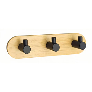 Crochets en bambou en bois adhésifs forts <span class=keywords><strong>pour</strong></span> portes <span class=keywords><strong>de</strong></span> salle <span class=keywords><strong>de</strong></span> bain <span class=keywords><strong>de</strong></span> <span class=keywords><strong>cuisine</strong></span> Crochets <span class=keywords><strong>de</strong></span> serviette en acier inoxydable sans couture-Nouveauté sans perçage requis - Product Image 6