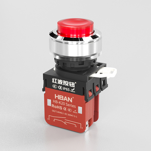 Grosir saklar tombol tekan plastik lampu LED merah 22mm titik tempel diterangi 10A kepala tinggi saklar tombol IP65 dengan magnetik - Product Image 1