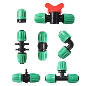 16mm PE Pipe Locked Connector Lock Nuts Garden Water Coupling 1/2'' Pipe 4/7mm Hose Fittings Agriculture Irrigation Joint