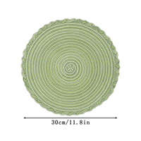 Set de table rond en polyester et coton tissé, bords modernes tissés, résistant à la chaleur, diamètre 300 mm, pour cuisines, tables à manger et festivals