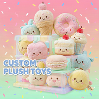 Boneka Plush Makanan Berkualitas Tinggi Custom OEM ODM, Boneka Isi Lucu Bentuk Dessert untuk Koleksi Hadiah Promosi Merek IP