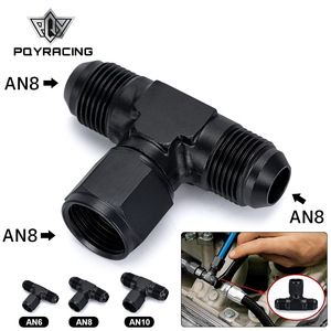 Conector en T Tipo T AN6 AN8 AN10 de Metal Negro para Mangueras de Auto, Accesorio para Modificación de Vehículos - Product Image 5