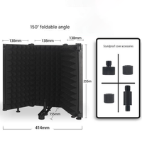BHA M3/M5 3 portes/5 portes – Écran d'isolation pour microphone avec trépied et filtre anti-vent pour enregistrement en studio, podcast et diffusion