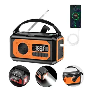 Portable Emergency Weather Radio SOS Alarm AM/FM And LED Flashlight Home Radio