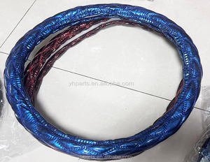 JQ243C ricamato coprivolante auto con antiscivolo interno in gomma di grande larghezza coprivolante auto - Product Image 3