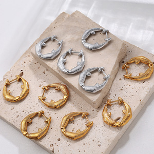Fashion <b>Cuff</b> <b>Earrings</b> Animal Shape Gold Silver Plated Stainless Steel Irregular Design EH951 - Product Image 2