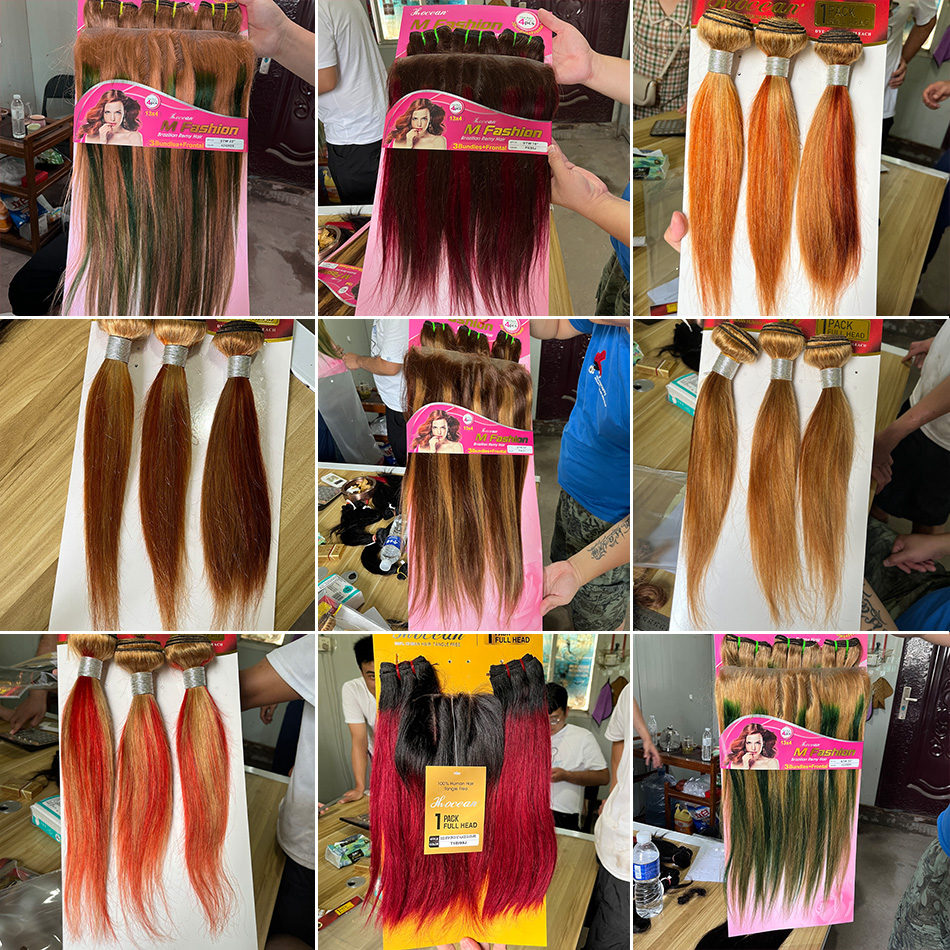 Cheveux colorés de paquet