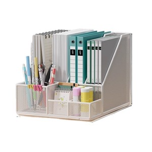 Metal Office Organizer Desktop Shelf 32x32x24cm <b>File</b> Folder <b>Storage</b> Stationery Holder Rectangle Standing Type - Product Image 5