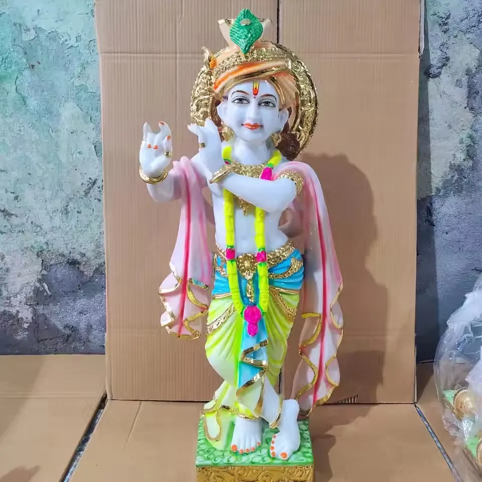 Wholesale Price Hot Selling Lord Krishna Statue Made in marble for Home Mandir Temple Pooja Use Available at Wholesale Price