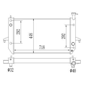 Alloy radiator For Chevrolet <strong>Astro</strong> / GMC Safari 4.3L V6 -cc 262ci 1996-2005 - Product Image 1