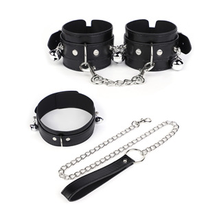 <b>Bell</b> Collar Handcuffs Black And Red With <b>Bells</b> For Sexual Bondage Adult Use Portable - Product Image 5