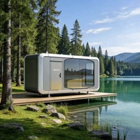 Maison préfabriquée modulaire moderne Royalstar F16 entièrement meublée, cabine portable type capsule spatiale pour le glamping en plein air