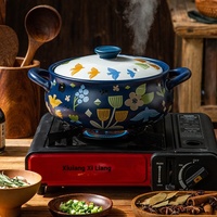 Casserole Spéciale Restaurant Usage Domestique, Pot de Cuisine en Céramique pour Cuisinière à Gaz 1.8L 2.5L 4L, Marmite à Soupe en Terre Cuite