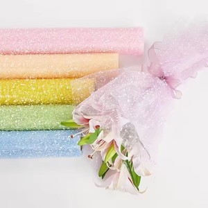 Papel de regalo floral coreano, caja de regalo de flores de papel DIY, papel de malla de punto de nieve romántico Premium para boda - Product Image 3