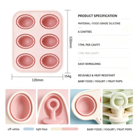 Moule à sucettes glacées en silicone de qualité alimentaire personnalisé OEM ODM pour enfants, 4 ou 6 cavités en option, moule à crème glacée pour bébé avec poignées décoratives