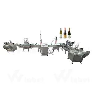 Manufacture Price Automatic Red Wine Glass Bottle Filling Capping Labeling Machine Line With Collector
