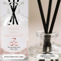 Décoration d'intérieur de luxe, bâtonnets en rotin naturel, diffuseur de parfum en cristal avec huile parfumée pour la décoration de la maison