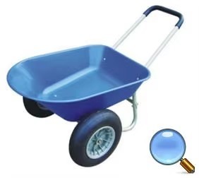 Pneumatic Wheel <strong>Plastic</strong> &amp; Metal Heavy Duty Garden Wheelbarrow with Easy Assembly for Farm and Construction Use - Product Image 2