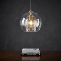 Moderne Glas-Kugelpendelleuchte, Klare Bubble-Hängelampe, Goldene Metall-Deckenleuchte für Schlafzimmer, Esszimmer, Küche und Kücheninsel-Dekoration