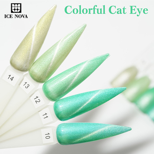 ICE NOVA Colorful Cat Eye Gel Polish Factory Uv Nail Art Láser magnético Oem Nail Supplies Fabricante Rainbow Glitter Hema Free - Product Image 3
