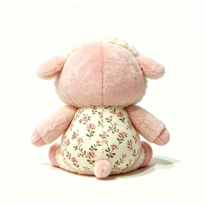 Customized Floral <b>sheep</b> plush <b>toy</b>, vintage pink flower print lamb stuffed animal, cottagecore lamb soft doll - Product Image 3