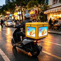 Écran LED publicitaire extérieur couleur pleine, trois faces, pour boîte de livraison, moto ou coffre de véhicule
