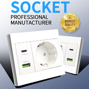 Interruptores y Enchufes <span class=keywords><strong>de</strong></span> Pared Universales para la UE con Control <span class=keywords><strong>de</strong></span> Presión <span class=keywords><strong>de</strong></span> Luz, USB <span class=keywords><strong>Tipo</strong></span>-C, Estándar 86, Irlandés, Europeo, Tailandés, <span class=keywords><strong>de</strong></span> Una Sola Toma - Product Image 4