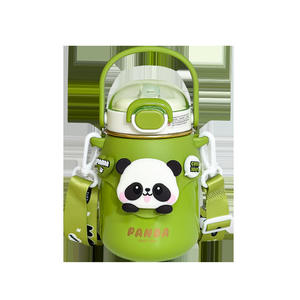 กระติกน้ำเก็บอุณหภูมิแพนด้า 500 มล. สำหรับเด็ก ใช้ในโรงเรียน ฤดูร้อน 2024 แก้วสแตนเลสมีหูจับและสายสะพาย - Product Image 4