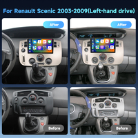 Autoradio Android Podofo 9'' 4+64G pour Renault Scenic 2003-2009, Carplay/Android Auto sans fil, GPS, RDS, WIFI, vente en gros