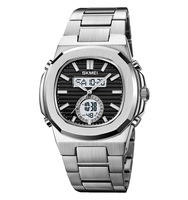 SKMEI 2279 jam tangan Analog pria, arloji olahraga Digital Alarm Lcd stainless steel 5ATM