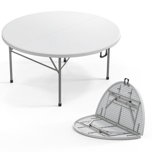 Ensembles de tables, mobilier d'extérieur, hôtel, restaurant, location de <span class=keywords><strong>mariage</strong></span>, table ronde pliante en plastique avec pieds de table en métal - Product Image 3