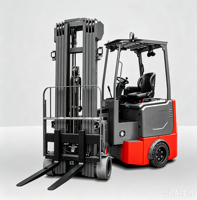 Chariot élévateur articulé à 4 étages avec fourches rotatives à 210 degrés, chariot élévateur électrique compact pour allées étroites