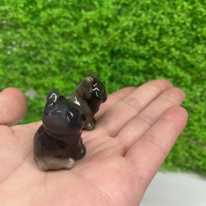 Venta al por mayor de cristal natural de ágata volcánica lindo pequeño gato adorno de cristal - Product Image 1