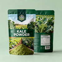 Sachet refermable personnalisé en matériau recyclé GRS à 30 % avec trou de suspension, emballage alimentaire de qualité alimentaire, pour poudre de chou frisé biologique