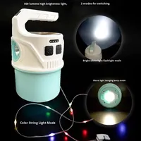 Solar-fähige LED-Atmosphäre Taschenlampe String Schnell laden des Multi-Mode-Beleuchtungs zelt ABS Outdoor Satchel Solar Camping Light