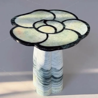 Table d'appoint moderne de luxe en onyx rond trempé Table basse nordique minimaliste Camellia pour salon Meubles de maison