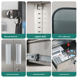 Serie di Armadietti Medici in Acciaio Inossidabile: Armadietti per Medicina Occidentale, Strumenti Dentali e Conservazione di Documenti per Cliniche e Laboratori - Product Image 2