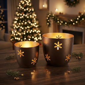 Lanterne en fer artisanale écologique Sonnet Decor, porte-bougie, décoration d'intérieur, motif arbre de Noël, impression numérique 1 couleur - Product Image 4