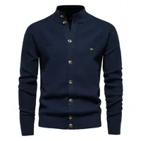 RTS invierno nuevo Retro tejido hombres cárdigan botón grueso transpirable antiarrugas manga larga suéter chaqueta Top negocios