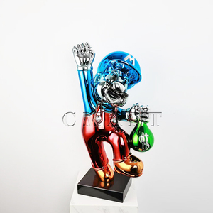 งานประติมากรรมเรซิ่นขนาดใหญ่ 40 ซม. ลายซูเปอร์ฮีโร่ มาริโอ ธีมความรัก วาดด้วยมือ รูปปั้น 3 มิติ สีโครเมียม เงางาม สำหรับงานศิลปะ มาริโอ บราเธอส์ - Product Image 1