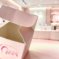 Boîte en papier cosmétique personnalisée avec logo imprimé, boîte pliante rose, emballage pour sérum à la vitamine C, emballage pour flacon d'essence de soin de la peau