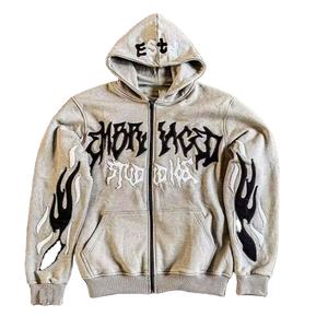 Sudadera con capucha y cremallera personalizada Y2k Sudadera con capucha bordada para hombre Sudadera con capucha de diseñador Muestra gratis - Product Image 2